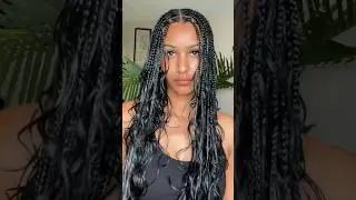 Giving myself medium/large knotless boho braids! ##bohobraids#knotlessbraids#summerbraids