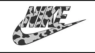 Nike cow print logo machine embroidery design - printing process