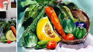 How To Draw Vegetables in Watercolour | Watercolor Still Life Painting Tutorial | Shahanoor Mamun