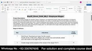 Exp25 Excel Chapter 6 ML2 &ndash; Employee Wages | Pearson MyLab Excel Grader Solution (100%)