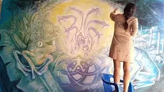 SOUND HEALING Frog Medicine Mural Art