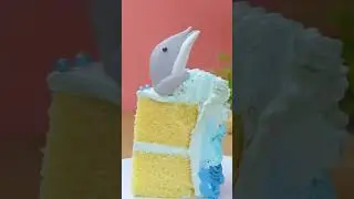 Isn't This DOLPHIN Cake The CUTEST? 🥰🐬🍰 Fondant Cake #shorts #hooplarecipes #cakedecorating