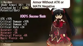 Fill stats ATK10% CD10% CD21 CR24 - Toram Online - Cap 240
