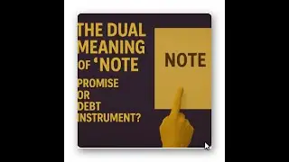 The Dual Meaning - NOTE -  Promise or Debt Instrument?