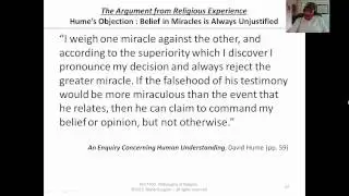 9.11 Religious Experience - Hume on Evidence & Rational Belief