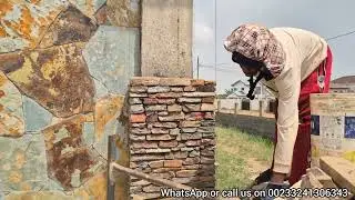 Wall tiling tutorial step by step || wall Installation practice || learn how to fix natural stone 
