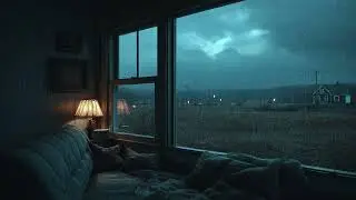 Evening Blue Hour Rain 🌧️ Cozy Backyard Atmosphere for Stress Relief & Rest