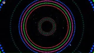 color changing circle with dust particles in the background. Video footage