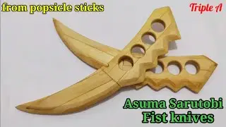 Making Asuma Sarutobi Fist Knives from Popsicle sticks. DIY