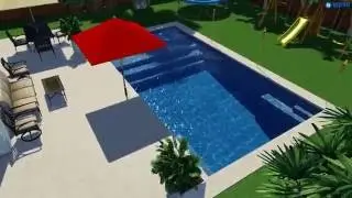 FiberClassy Pools - 3D Pool Design - The Pinnacle 30'