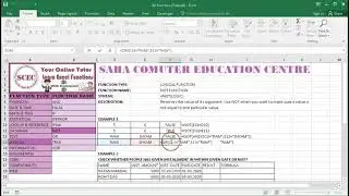#144-Logical Function Tutorial: How to use NOT Function in Excel