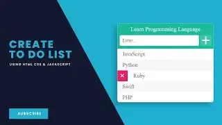 How To Create To-Do List Using HTML CSS & JavaScript | To Do List JavaScript