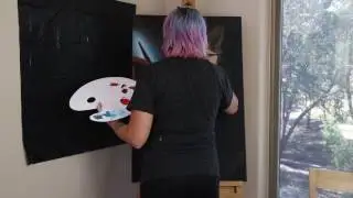 Oil Painting on Black Canvas