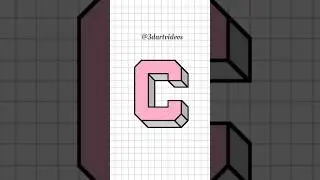 how to draw 3d Letter C 3d drawing #3dart #3ddrawing #art #satisfying #spirograph&nbsp; #creativity #3d