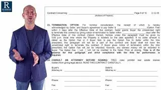 TERMINATION OPTION [Part 12] Texas Real Estate Contract Series Jay Robbins Dallas Real Estate Broker