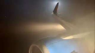 Jet2 holidays Boeing 737-300 LOW VISIBILITY firm landing at Leeds Bradford Airport | G-GDFM
