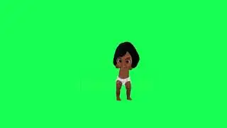 3d chroma key indian baby girl running tired left angle green screen buy in telegram bio