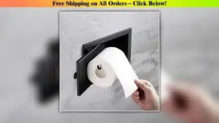Recessed Matte Black Recessed Toilet Paper Roll Holder, Stainless Steel Tissue Paper Holder