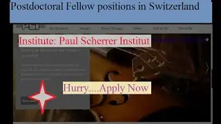 Postdoctoral Fellow positions in Paul Scherrer Institut in Switzerland