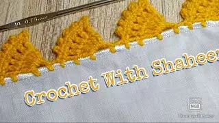 Crochet dupata lace design/ Crochet tutorial #135 by @crochetwithshaheen0786