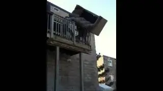 How to move a couch over a balcony