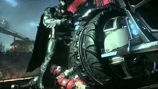 Batman interrogates Militia soldier. Batman Arkham Knight