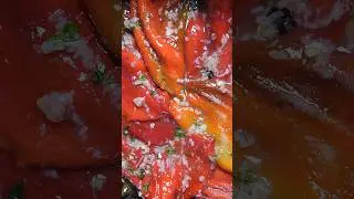 Pecena Paprika U Ulju Sa Belim Lukom i Persunom | Roasted Pepper In Oil With Garlic And Parsley