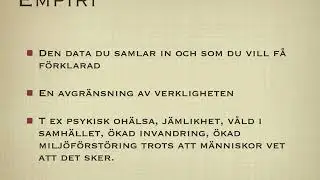 Att anv&auml;nda teori p&aring; empiri