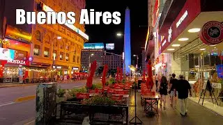4K Walk Corrientes Street Buenos Aires travel Walk, 🇦🇷  Capital federal ARGENTINA Walking tour
