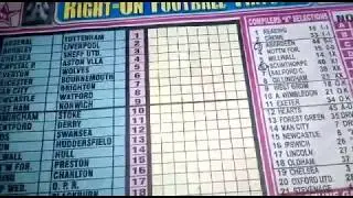 Week 8, 2019 UK Football Pools Banker Fixed Draws