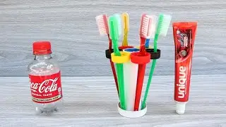 МИЛЫЙ ОРГАНАЙЗЕР ДЛЯ ЗУБНЫХ ЩЕТОК ИЗ ПЛАСТИКОВЫХ КРЫШЕК ОТ БУТЫЛОК | Идеи переработки пластика | Искусство и ремесла