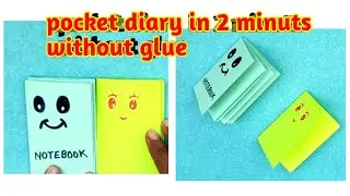 mini notebook with paper no glue pocket diary, pocket diary making, pocket diary craft, #diy