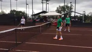 Isner/Sock vs. Donaldson/Fish - Doubles Practice at #USClay