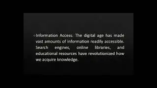 Introduction to the Digital Age
