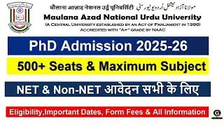 MANUU University  PhD Entrance Exam 2025 |  Admission through entrance test | All information