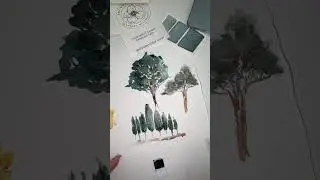 How to paint trees with watercolor for beginners 