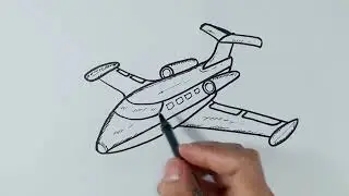 How To Draw A Jet Step By Step || Easy Private Jet Drawing Tutorial