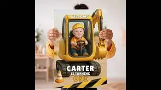 Construction Birthday Welcome Sign for a 1st Birthday 🚧👷 | Personalized Party Decor