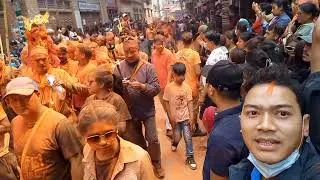 sindur jatra/bisket jatra at thimi bhaktapur amazing festival in nepal