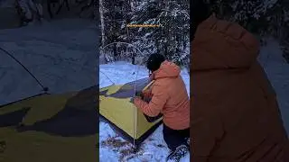 Solo Winter Camping at -10&deg;C ❄️⛺️  #winter #camping #shorts #cold