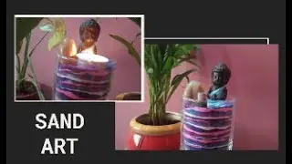 Simple Sand Art with Buddha statue, simple decor idea, easy sand art