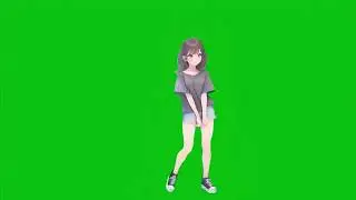Animated girl green screen | Anime girl dance green screen video