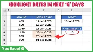 Highlight Dates in Next n Days in Excel