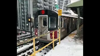 MTA: Snowy (7) (N) (W) Train Action At Queensboro Plaza Station (R46/R68/R188) (02/02/2021)