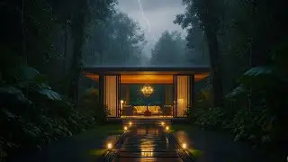 Cozy Pavilion in the Forest While It Rains | Soothing Sounds for Rest