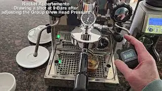 Rocket Appartamento - Group Head Brew Pressure Adjusted to 9 bars