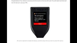 Первоначальная настройка криптокошелька Trezor Model T с резервным копированием Shamir.