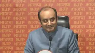 BJP National Spokesperson Dr  Sudhanshu Trivedi addresses press conference at BJP HQ, Delhi