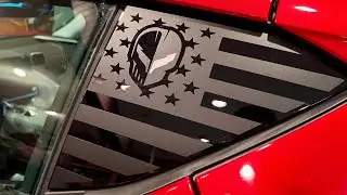 C8 corvette rear quarter window C7Performance graphic vinyl and cyberpunk decals