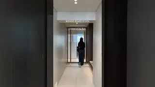 wood partition & custom swing door